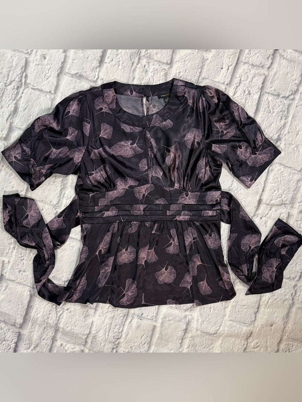 BCBGmaxazria Y2K Purple Leaf “Going out Top” Medium